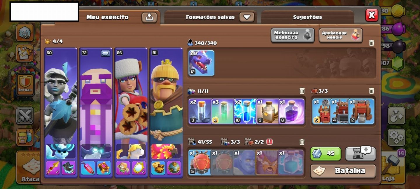 CONTA CLASH OF CLANS CV 17 + CLASH ROYALE