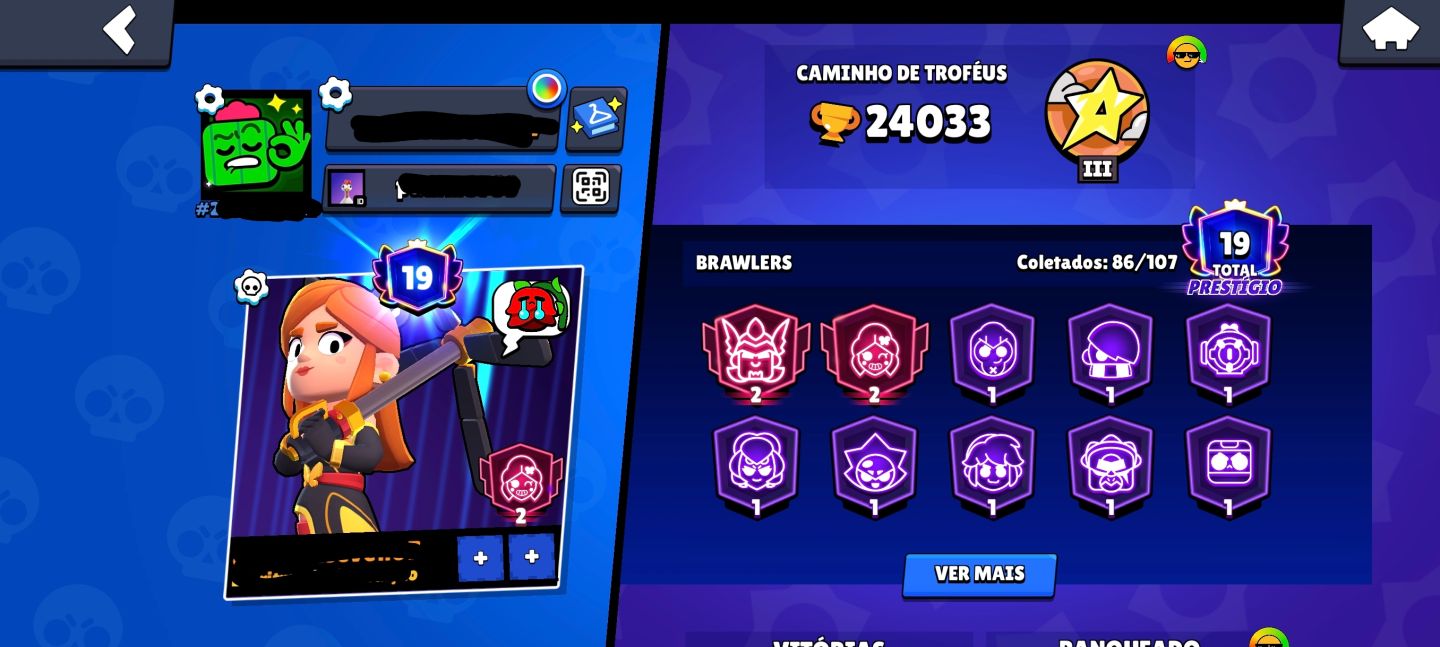 CONTA BRAWL STARS | 24K+ TROFÉUS | 86 BRAWLERS | 12 LENDÁRIOS