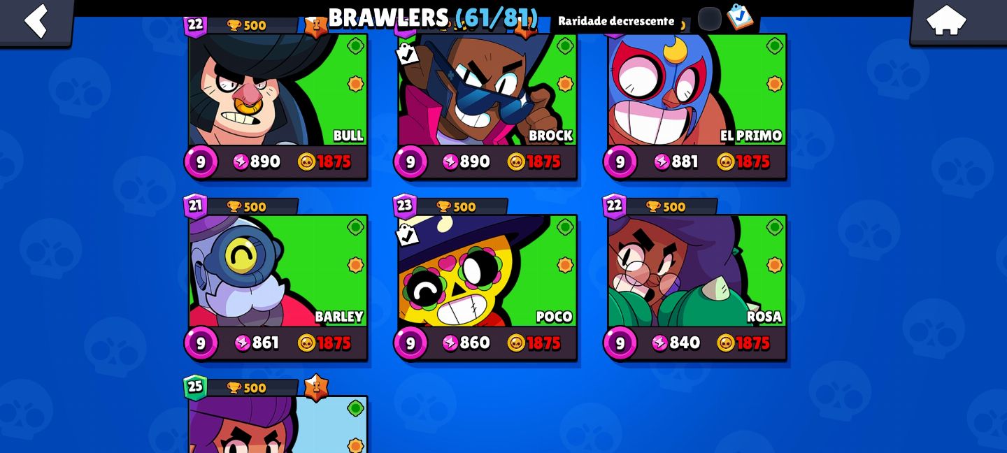 Super conta Brawl start com skin da Shelly estelar e muitos Brawl pass