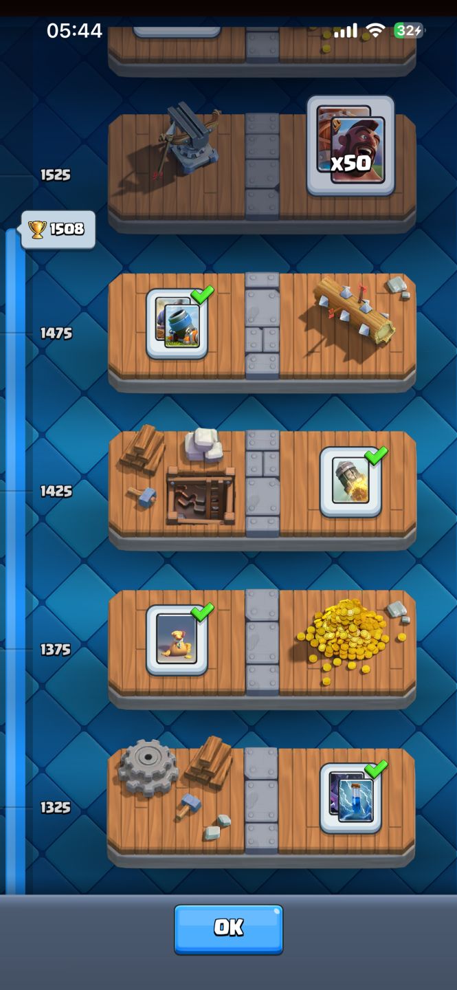 Contas clash royale +11k trofeus +120 cartas +3k gemas