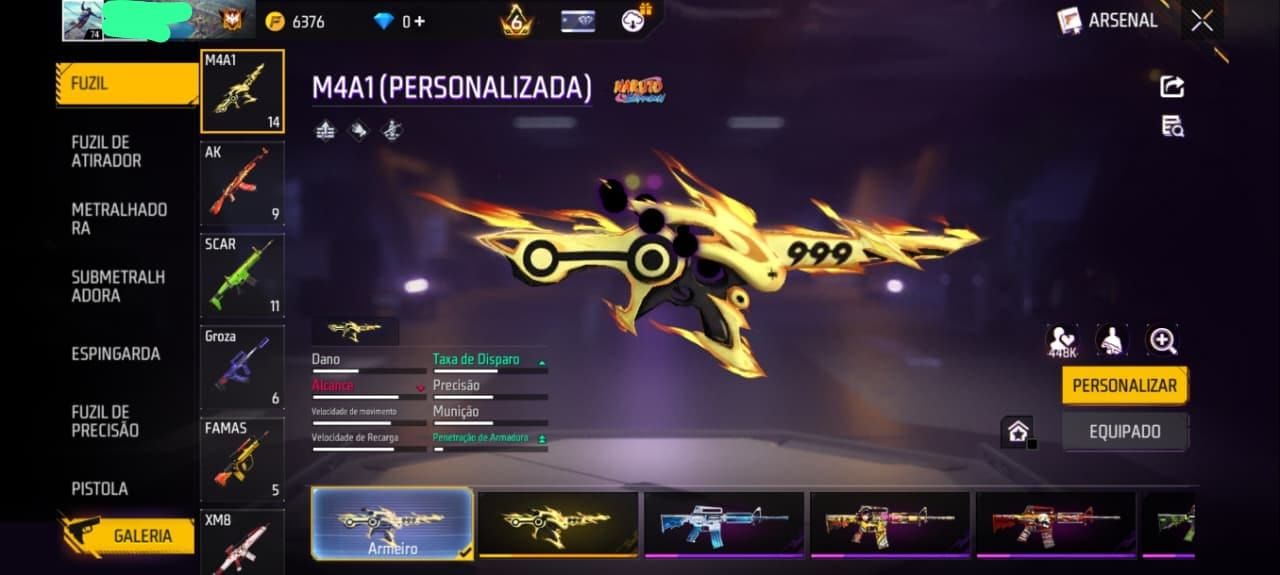 Conta Free Fire Gemada - PRIME 6 - NVL74