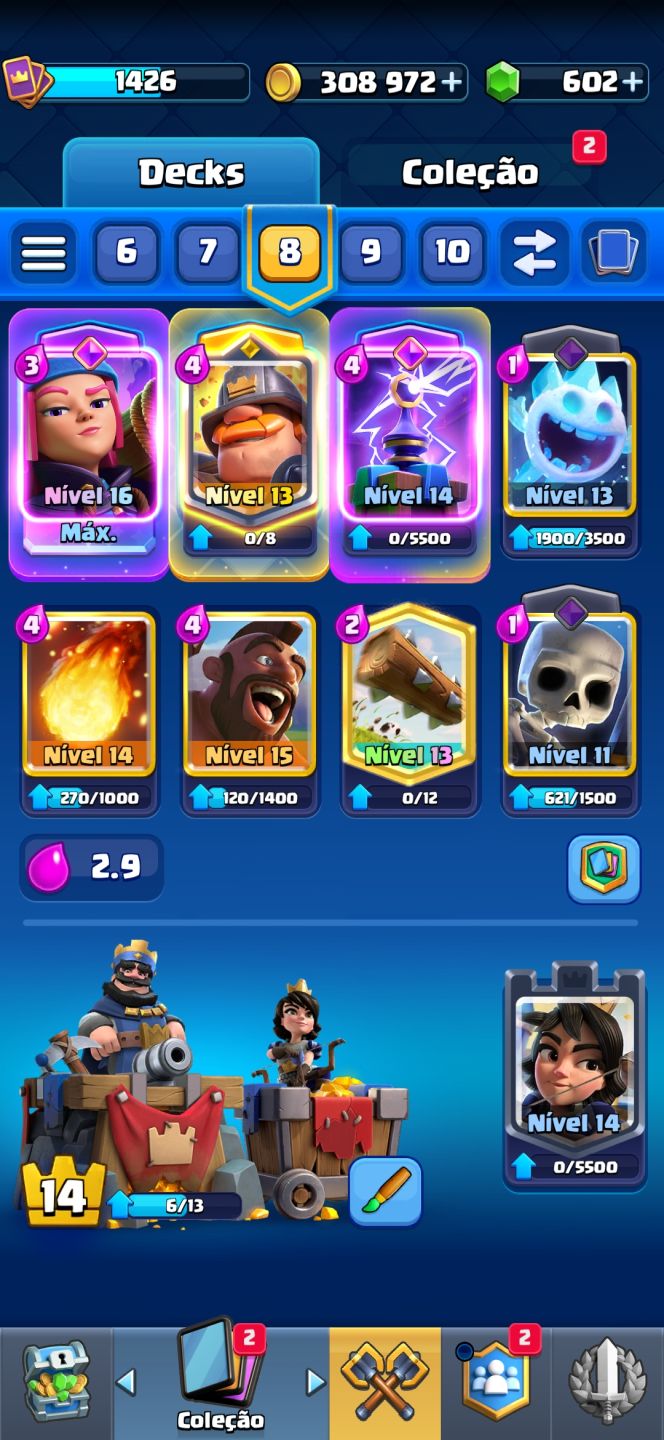 Conta de clash arena 23 com deck bem montado