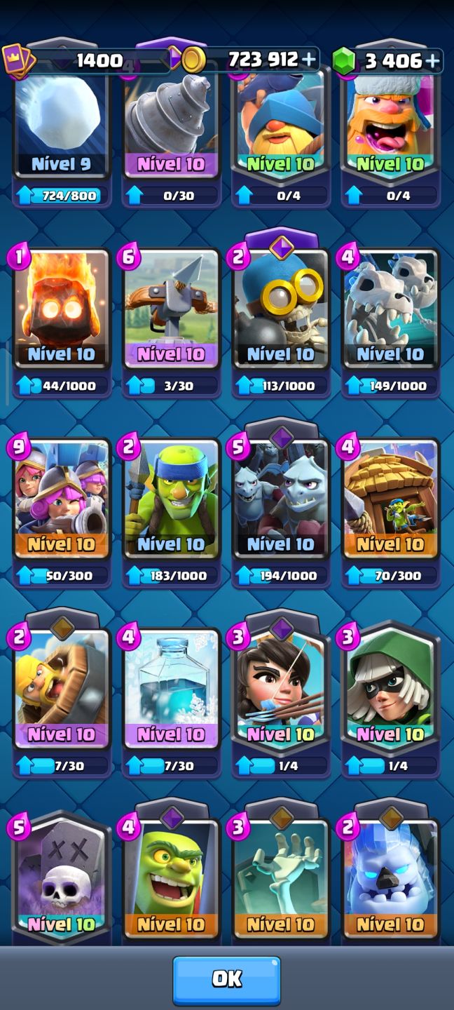 Conta de clash Royale muito top