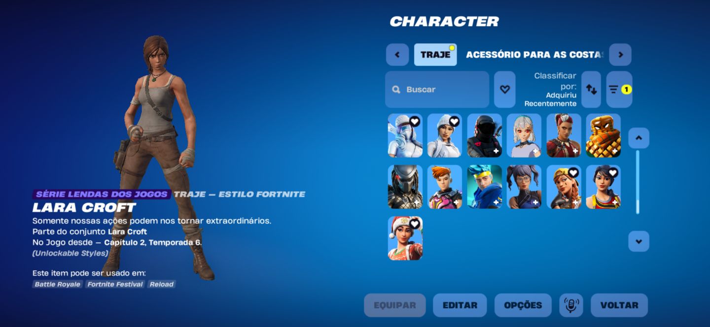 Conta de fortnite rara com 211 skins e laracroft! Salve o mundo!