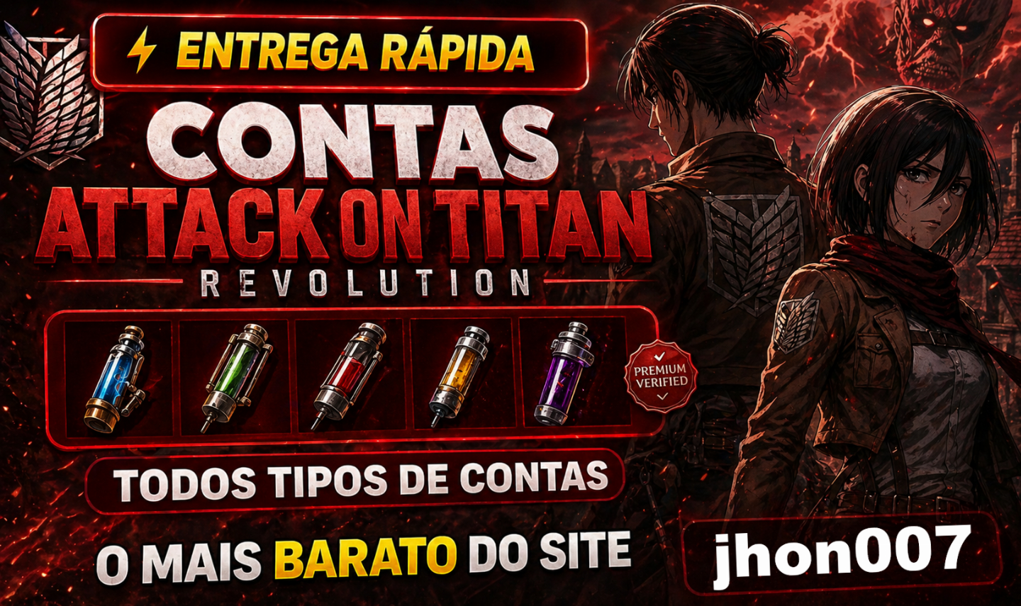 CONTAS ATTACK ON TITAN REVOLUTION | ENTREGA RÁPIDA | PREÇO BAIXO!