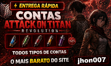CONTAS ATTACK ON TITAN REVOLUTION UPADAS | ENTREGA RÁPIDA | PREÇO BAIXO!