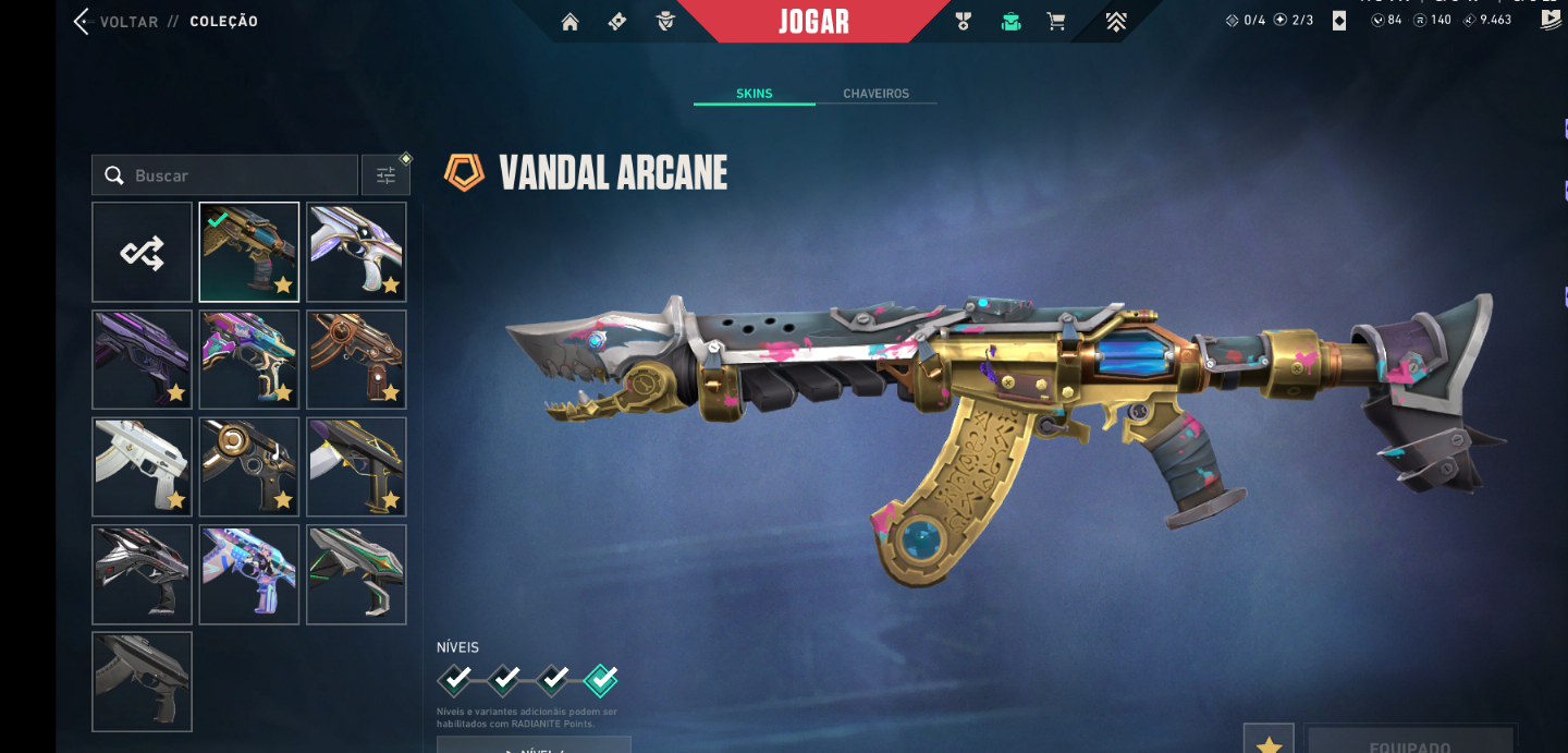 Conta com skins limitadas