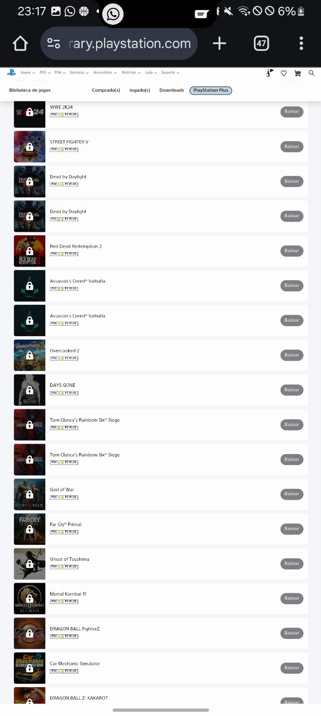 Contas playstation com 120 jogos disponíveis conta full acesso(preço negociavel)