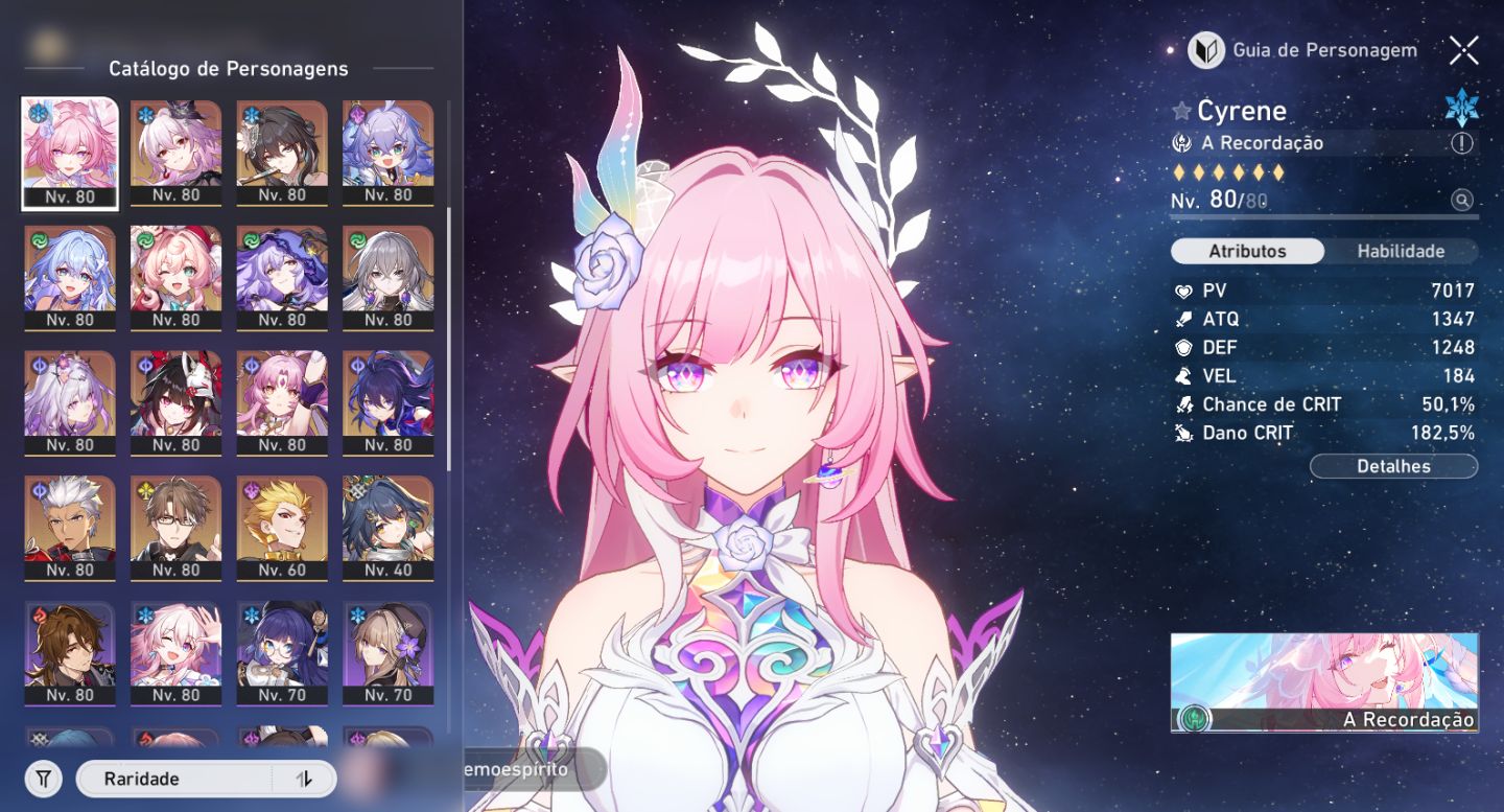 Conta GENSHIN + HSR + ZZZ ZIBAI, FLINS, CYRENE, EVANES, REMIELLE, SHUNG, PHOENIX