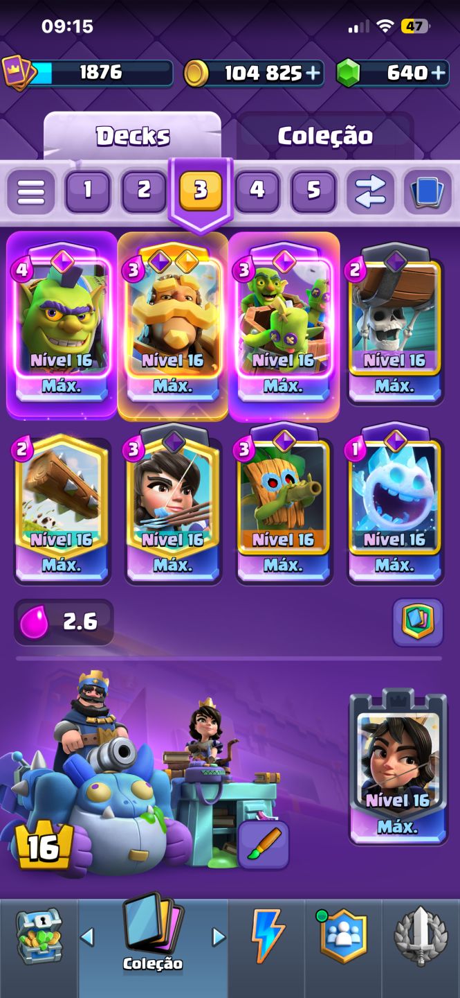 Conta clash royale bem tunada