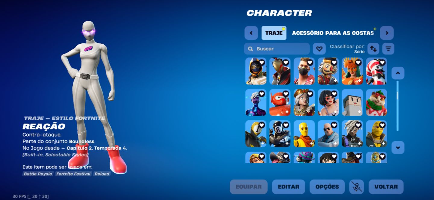 Conta fortnite 385 Skins escolhidas a dedo !!! Muita coisa q não voltam mais!!!!