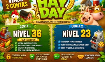 Hay Day - 2 Contas com Progresso | Nível 36 e 23