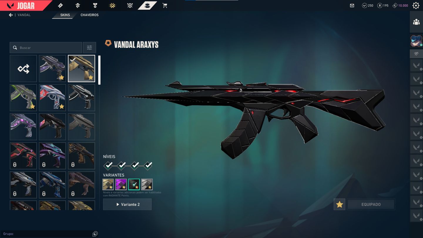 Valorant BR | Lv 193 | 8 Ultra 6 Premium | Vandal Gaia, Saqueador, Araxys e etc.