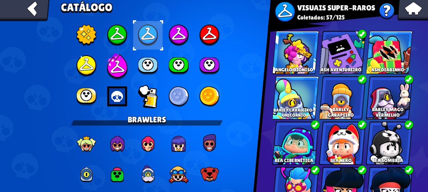 CONTA ENDGAME 53K+ TROFÉUS | 106/106 BRAWLERS (TODOS)/ MUITAS SKINS ÉPICAS RARA
