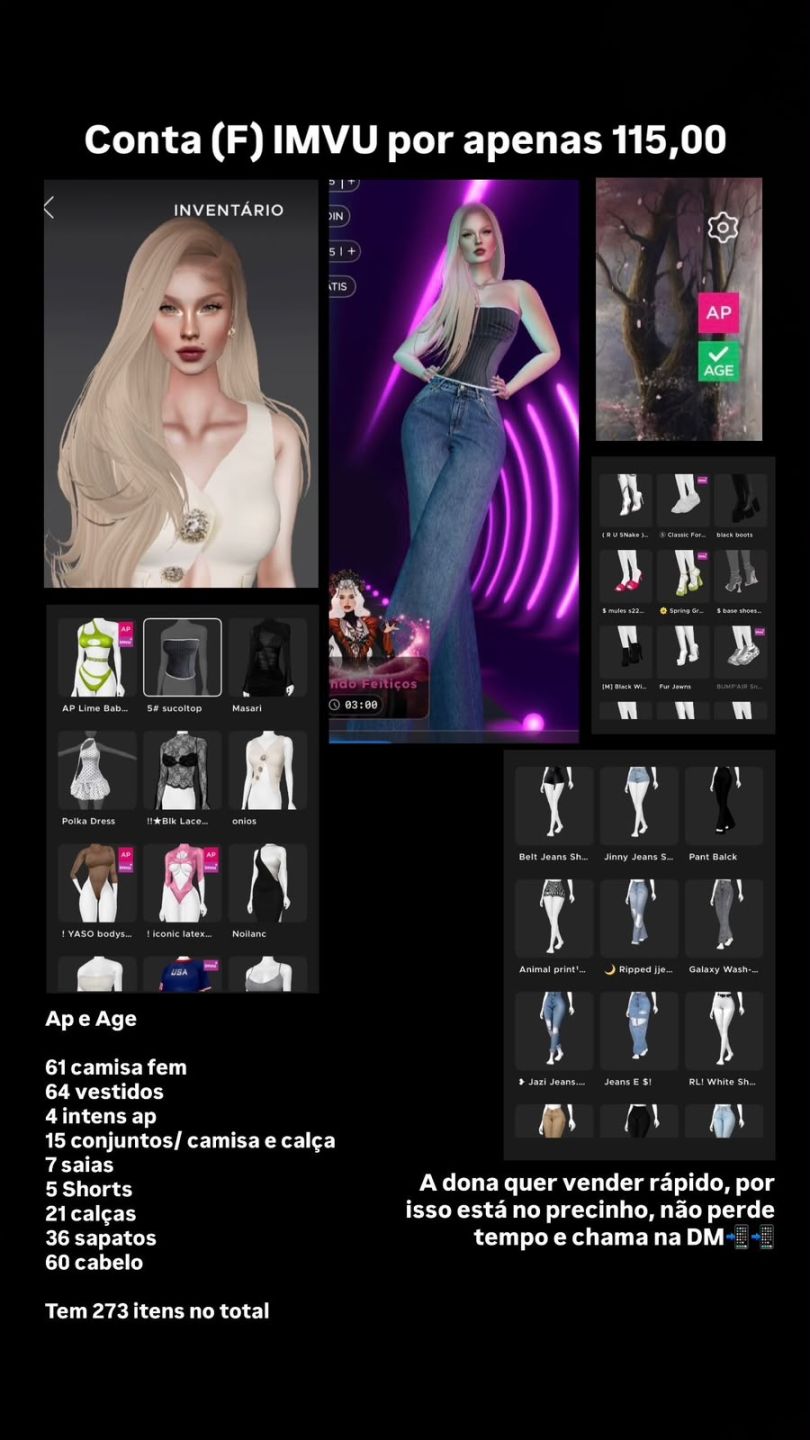 CONTA IMVU FEMININA