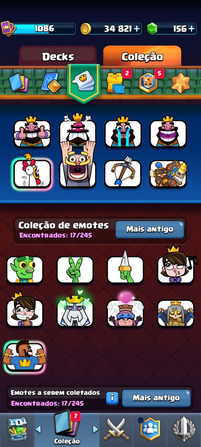 Conta de clash royale 7500+ coroas, torre nvl 13, 8 evoluções, etc...