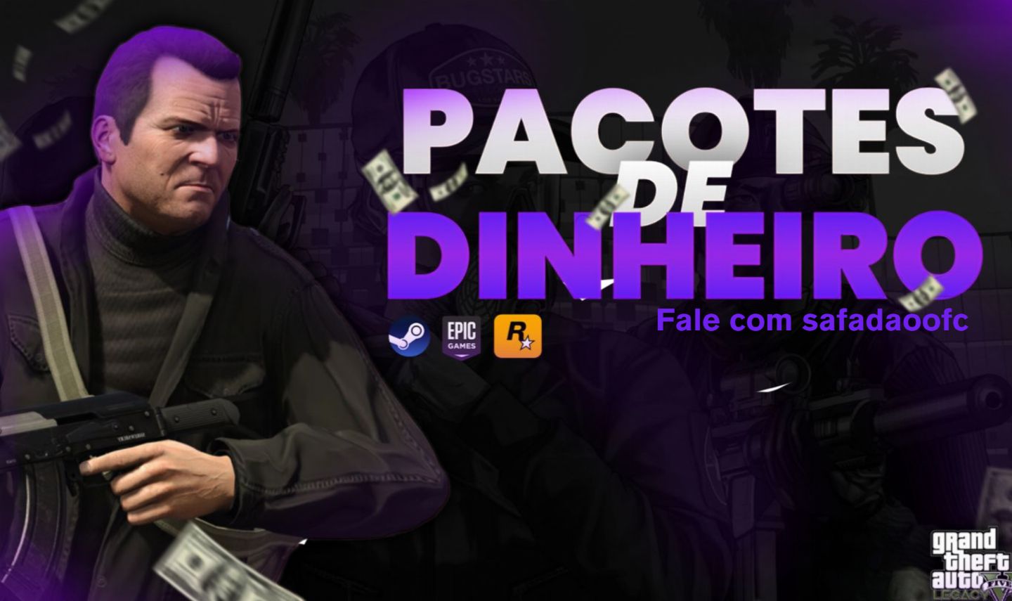 UP DE CONTA GTA 5 ONLINE - DESBLOQUEIOS, TRAJES, DINHEIRO, NÍVEL & BRINDES | PC