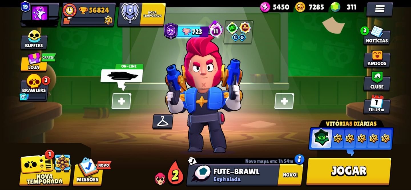 CONTA BRAWSTARS 103 BRAWLERS, 56K DE TROFÉU, 300+ GEMAS, ANTIGA COM SKINS RARAS