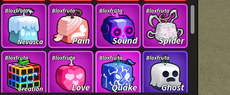 CONTA BLOX FRUITS