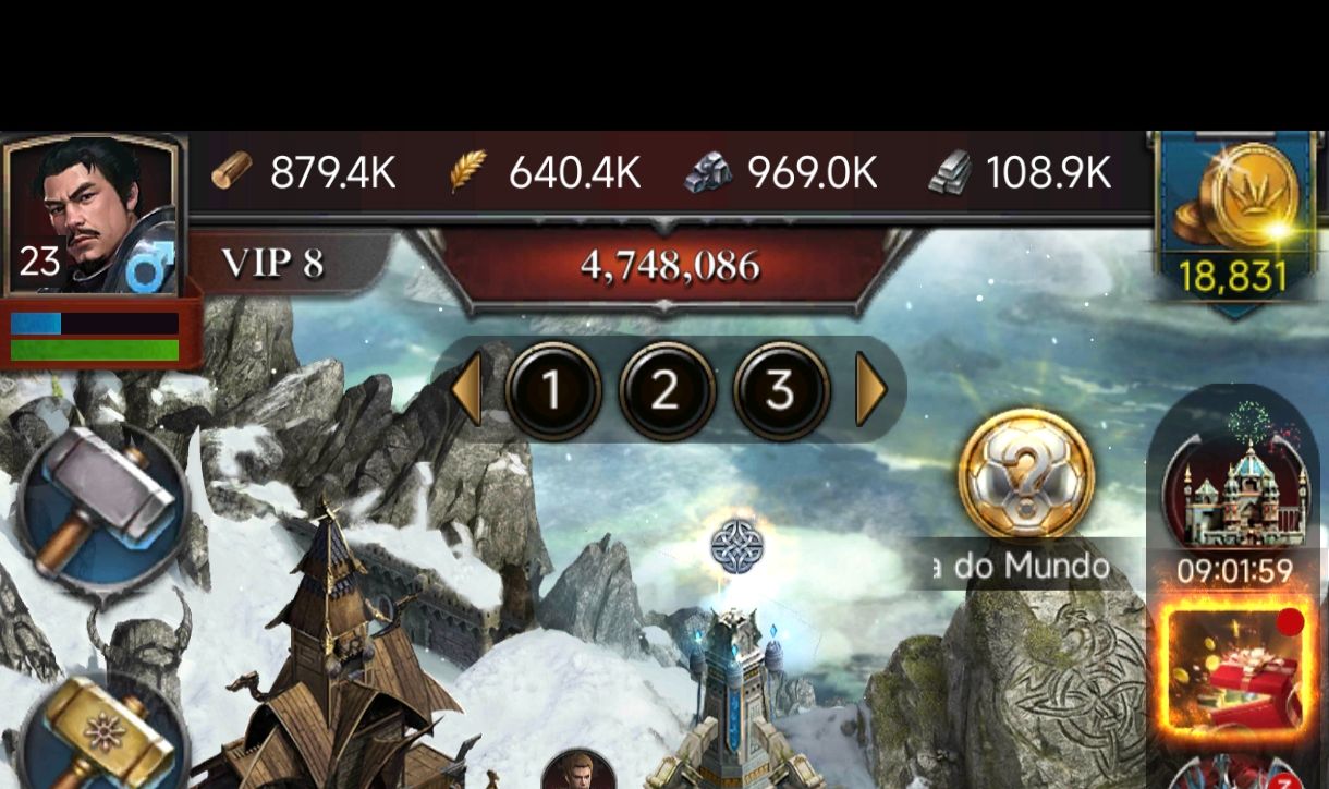 CONTA CLASH OF KINGS CASTELO 16 COM 18K DE GOLD