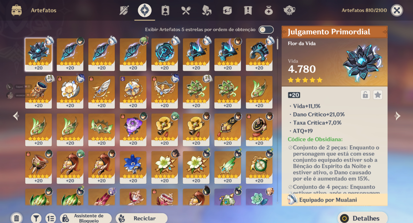 CONTA COM FURINA, MUALANI E OUTROS T5 (SERVIDOR EUROPE)