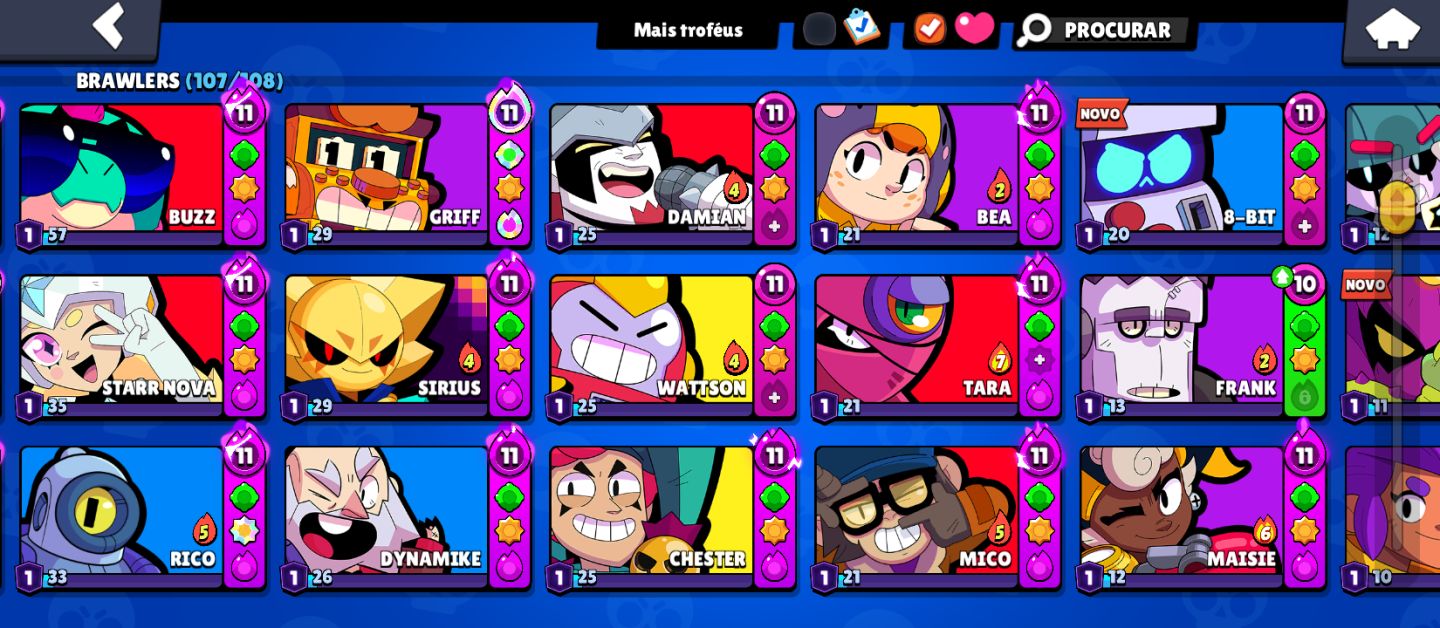CONTA RARA 2020 | FULL BRAWLERS | +350 SKINS | 72K TROFÉUS