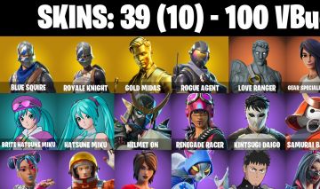 CONTA FORTNITE com Blue Squire | Royale Knight|Gold Midas|Rogue Agent e 39 SKINS