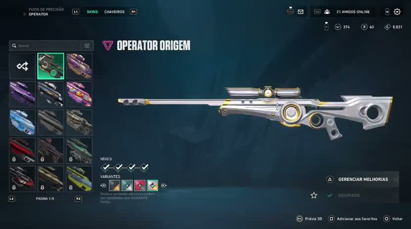 Conta com muita skin