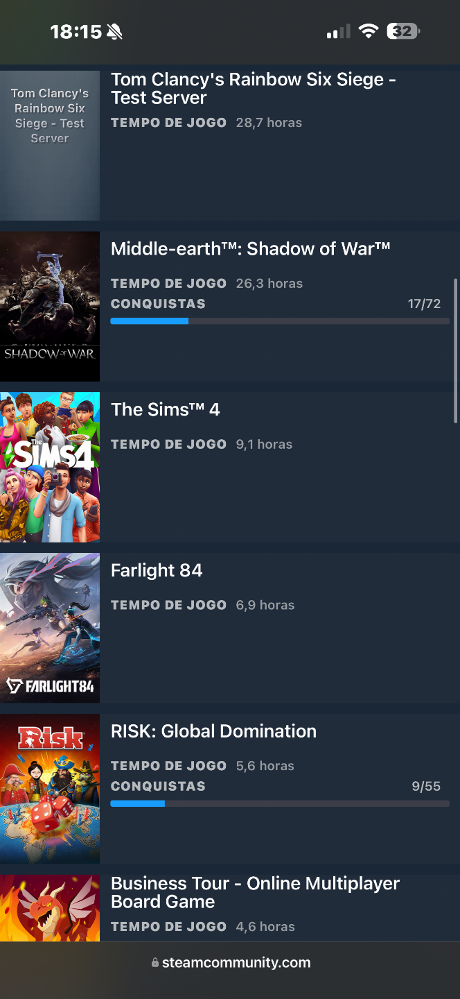Conta steam com diversos jogos e nível alto de conta