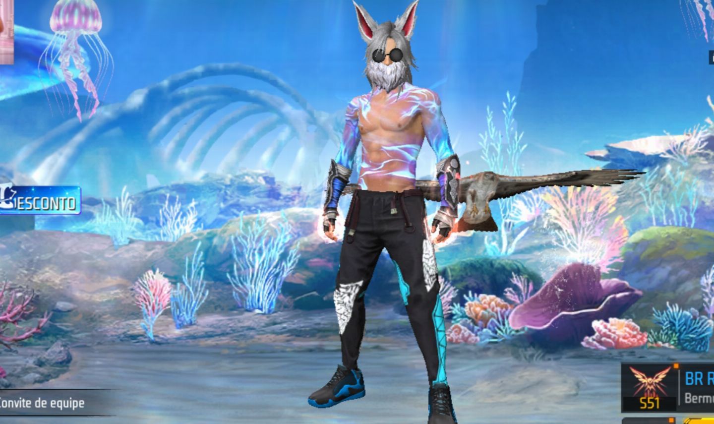 Conta de free fire com Angelical azul, duas evolutiva e punho um soco só Saitama