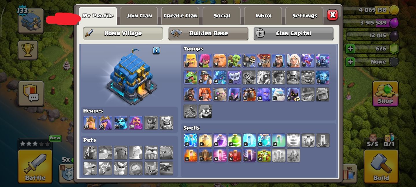 Conta CV12 maximizado clash of clans