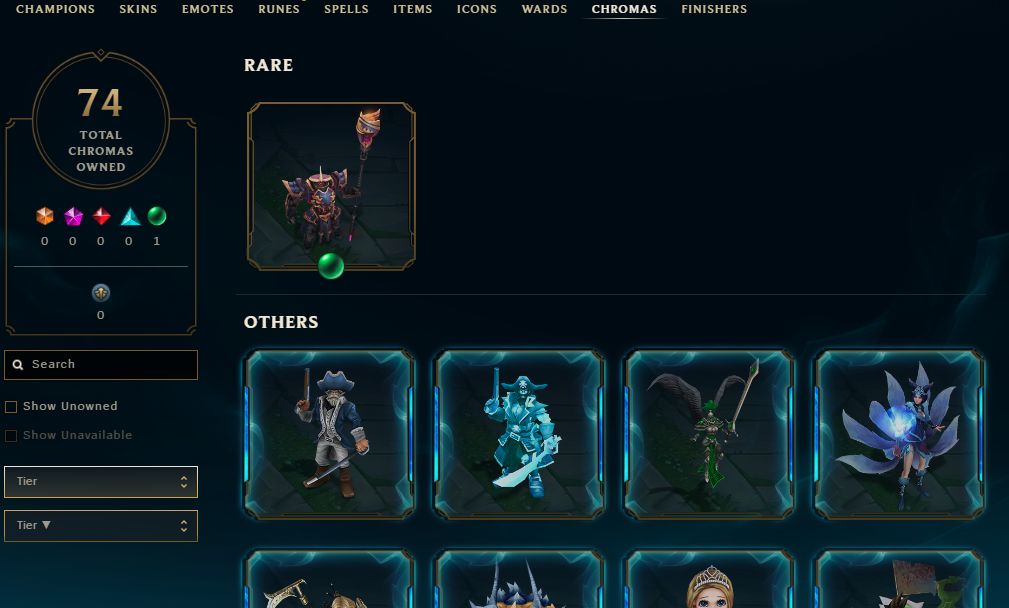887 SKINS, 74 CHROMAS - CONTA DE LEAGUE OF LEGENDS