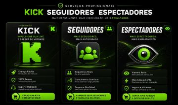 [MENOR PREÇO] Kick Seguidores, Espectadores e Views