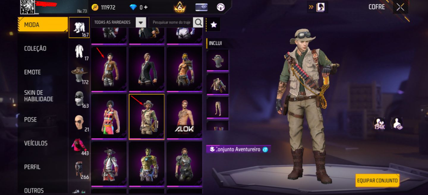 Conta free fire rara
