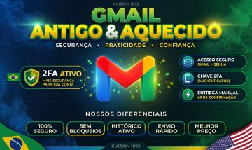 MENOR PREÇO | GMAILS NOVOS E ANTIGOS + 2FA ATIVO | ALTA QUALIDADE