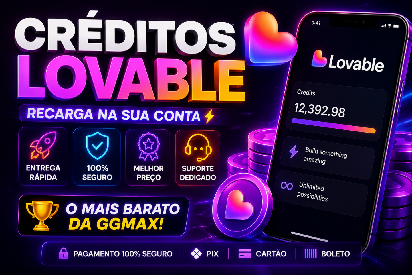 CRÉDITOS LOVABLE DIRETO NA SUA CONTA - ATIVAÇÃO RÁPIDA