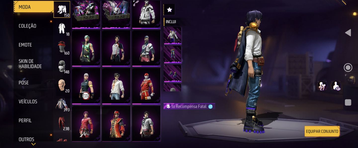 (MAIS EM CONTA) Conta de free fire (FF) gemada