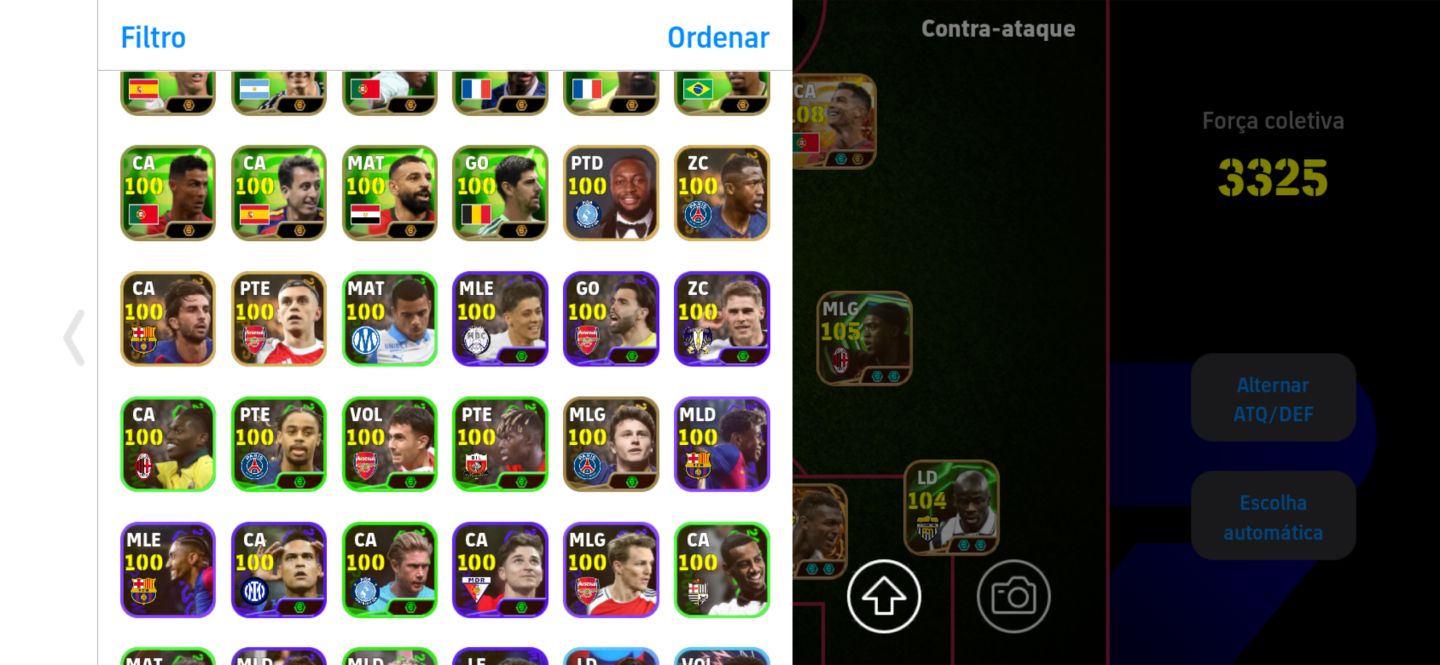 CONTA EFOOTBALL COM FORÇA DE 3320 E COM VÁRIOS JOGADORES PRA USAR NO COMPETITIVO