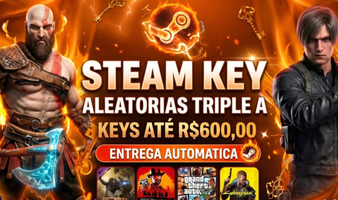 Steam Key (ENTREGA AUTOMATICA) - Random / Jogos Famosos / Acima de R$200,00