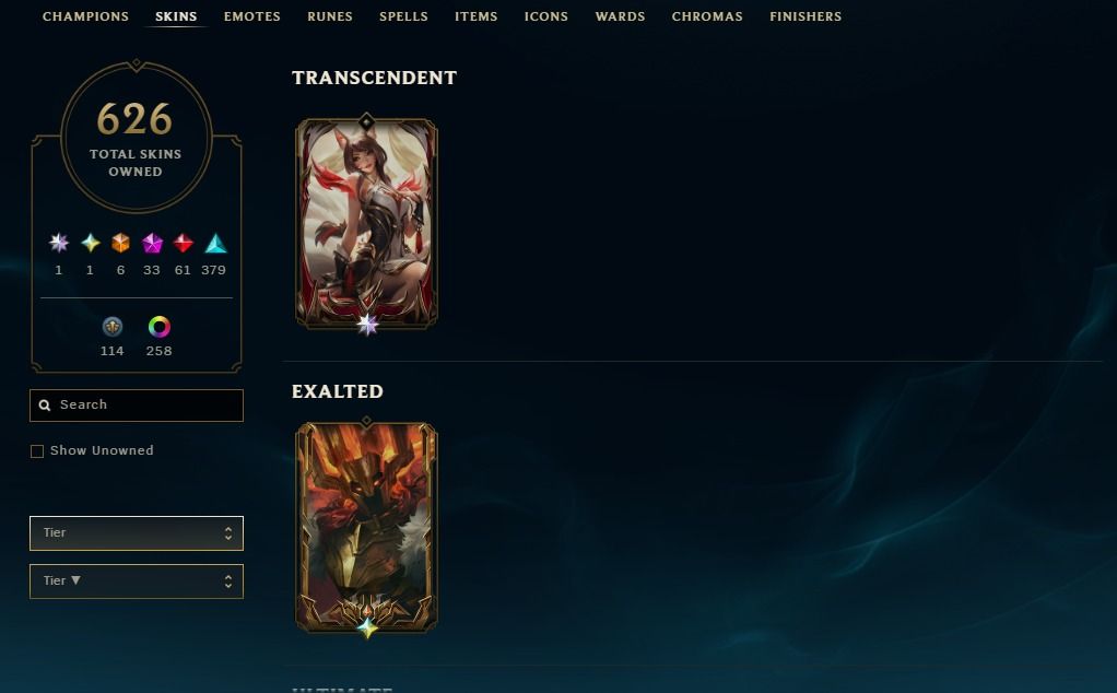 Conta LOL 672 Skins (incluindo Sahn Uzal + Variantes Miticos) + rec. de passes