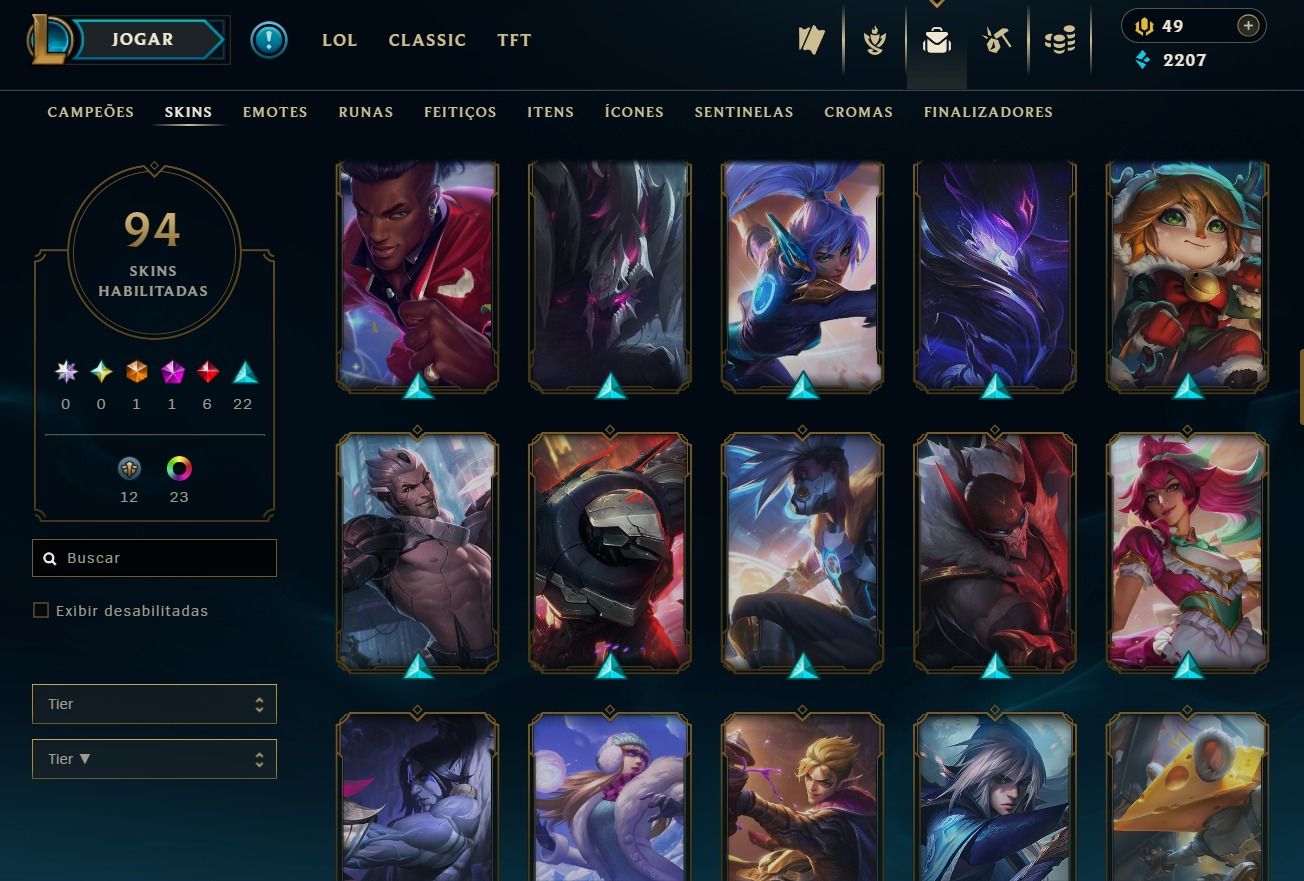 UPADA A MÃO - CONTA DE 2017 - 94 SKINS - LVL 117 - 107 CAMPEÕES - 20 CROMAS