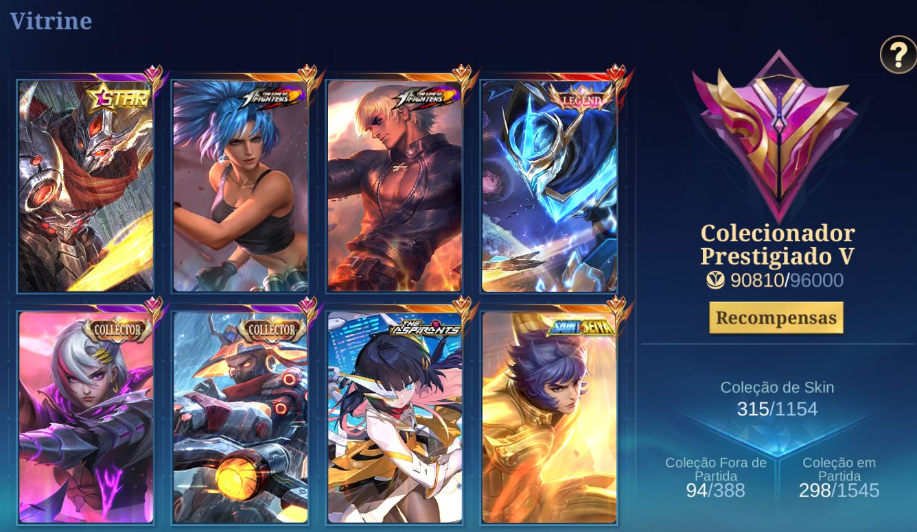 CONTA HIGH ELO | 315 SKINS | GUSION LEGEND + KOF + COLLECTOR