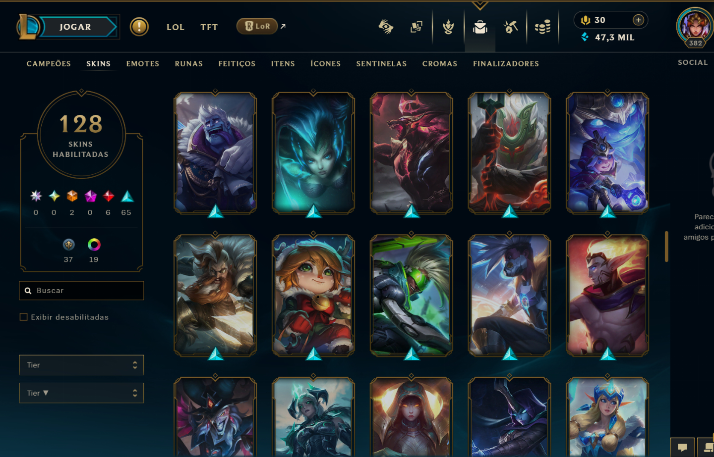 CONTA MAIN LVL 382 - PERFEITA PARA SMURF!!!