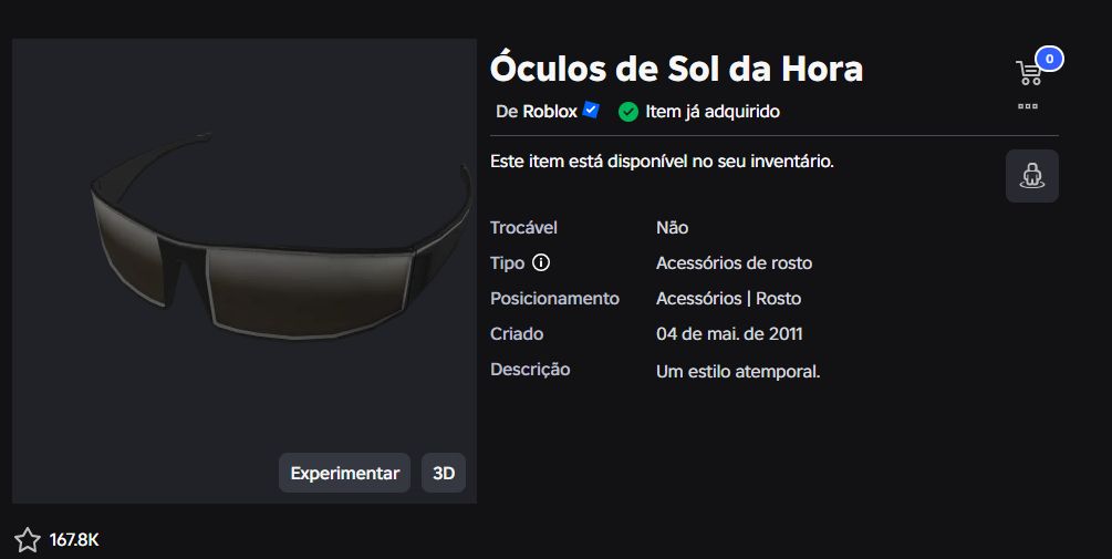 CONTA ROBLOX COM SLEEK SUNGLASSES