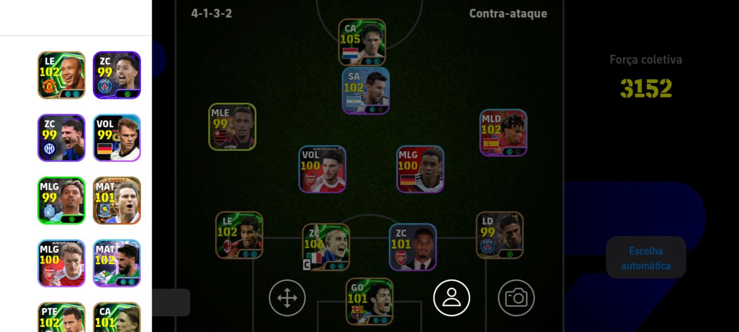 CONTA DE EFOOTBALL MOBILE FORÇA 3152