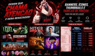 Designer Gráfico Thumbnail, Banner, Logo, Edição de Fotos e Artes Personalizadas