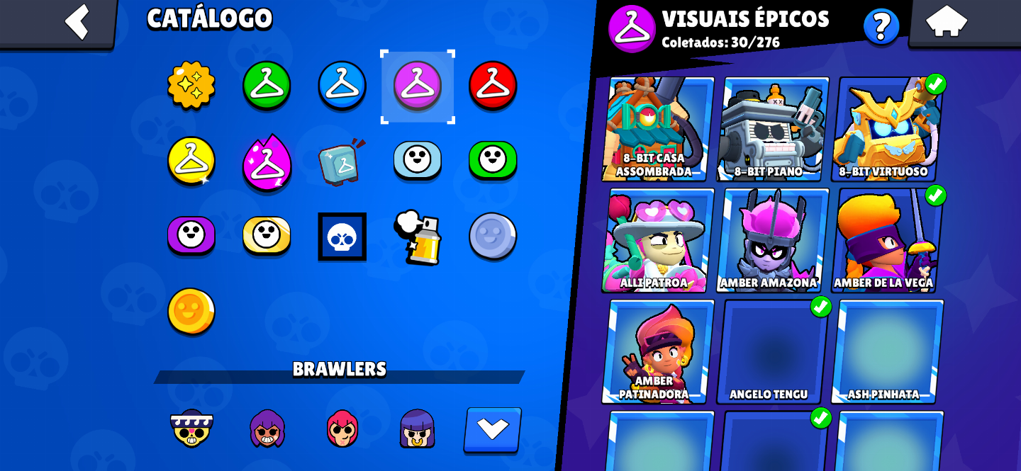 CONTA BRAWL STARS COM MUITOS BRAWLERS, SKINS, GEMAS, MOEDAS E BLINGS