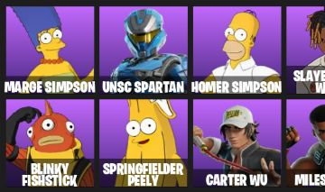 CONTA FORTNITE FA 16 SKINS | HOMER & MARGE | NED FLANDERS | SPRINGFILDER PEELY