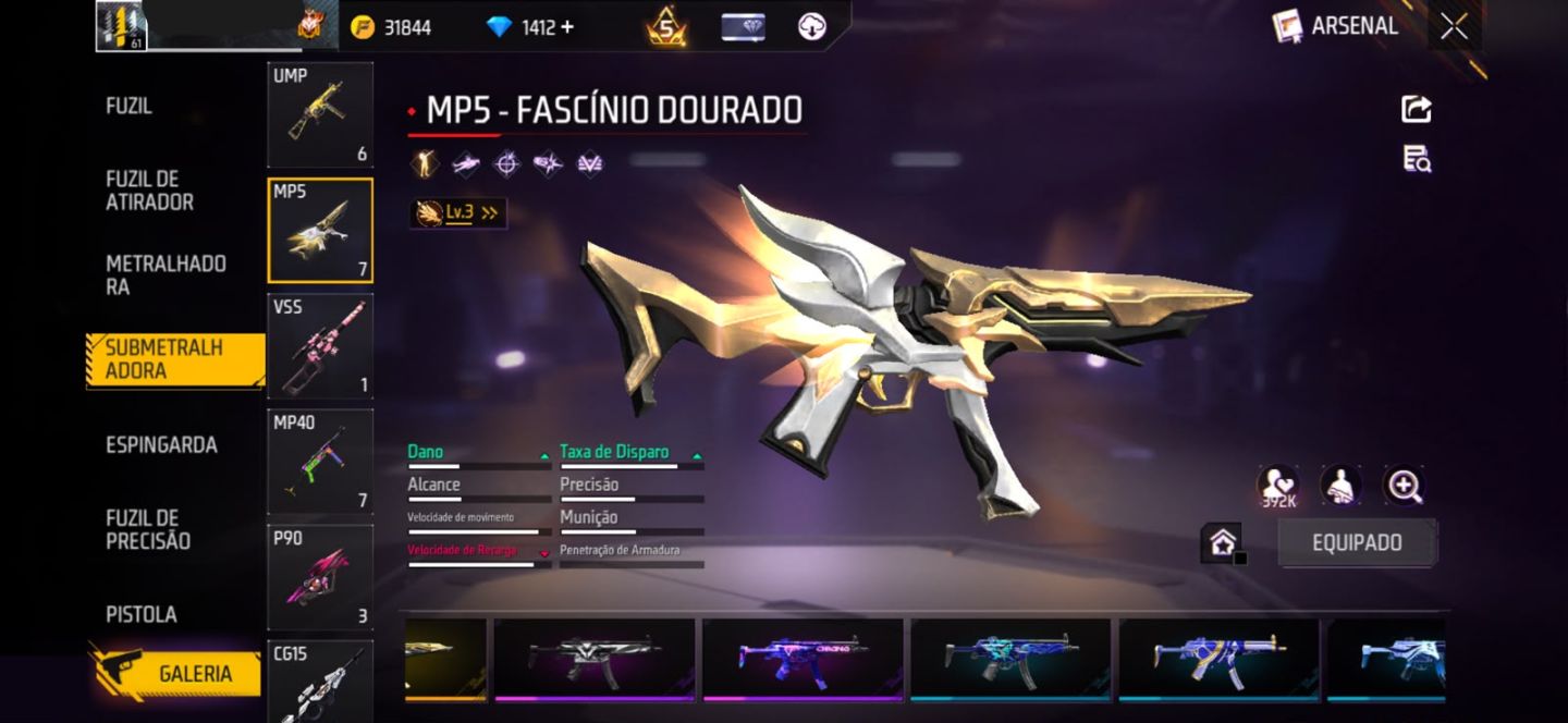 Conta FreeFire 7 Anos | 1372 diamante | Pacote Hashira Sensi | Tds Skins Naruto