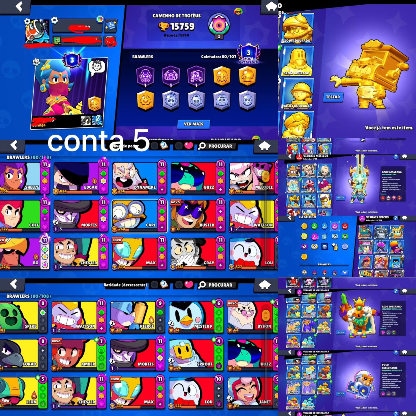 [CONTA DE BRAWL STARS] Mais Barato - AS MELHORES CONTAS - Antigas - Upadas